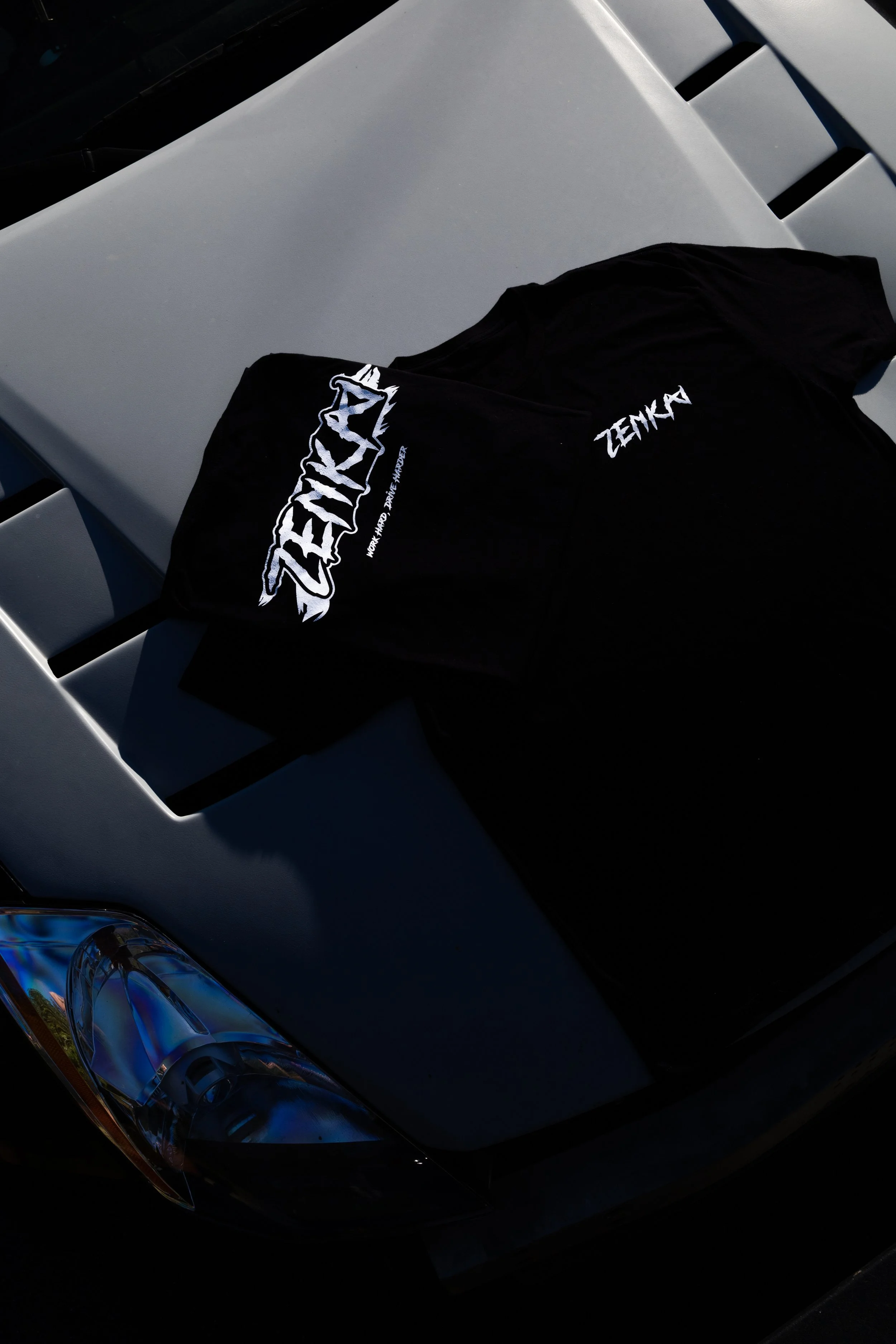 Basic Zenkai Logo T-Shirt saying Work Hard, Drive Harder. | ZENKAI